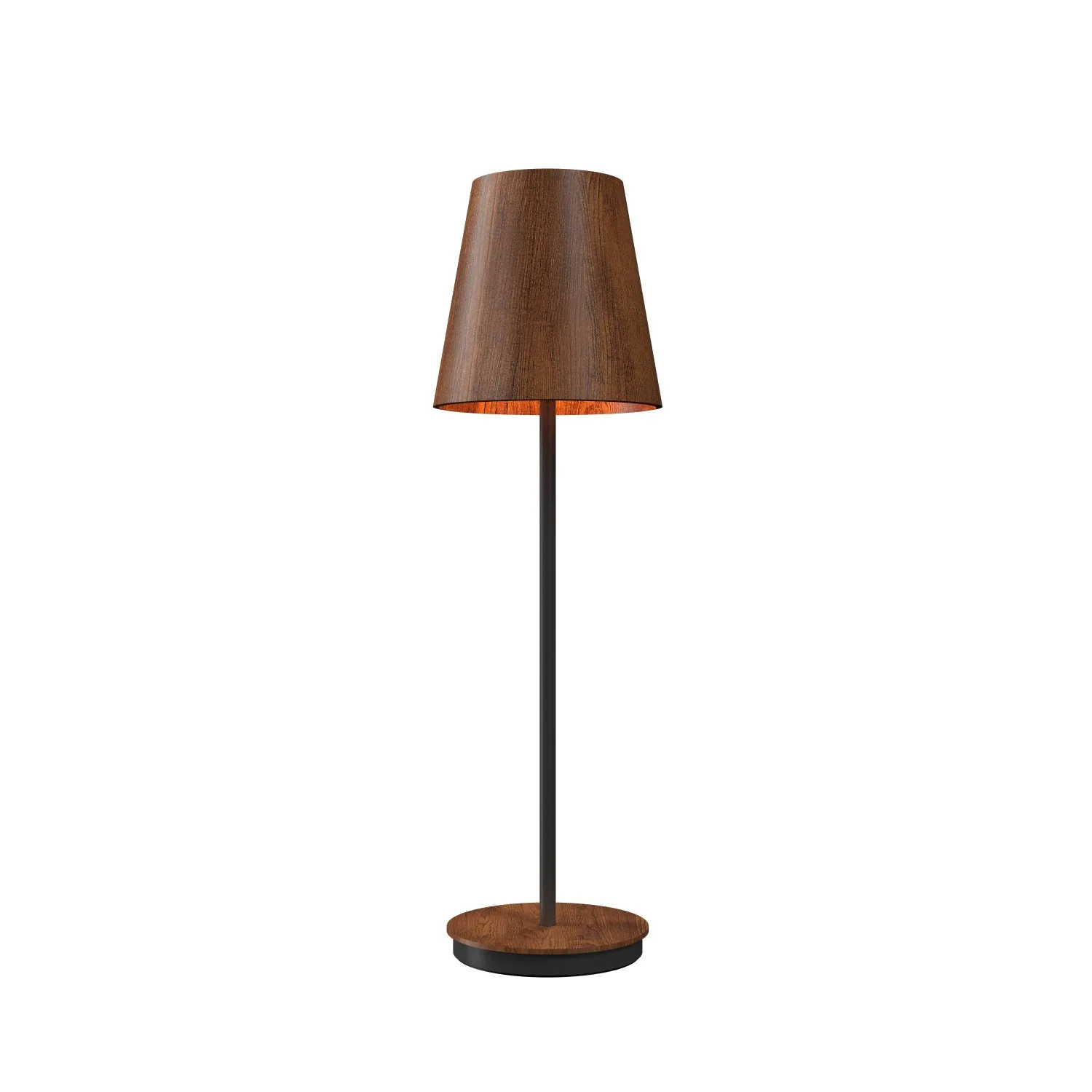 Conical One Light Table Lamp in Imbuia