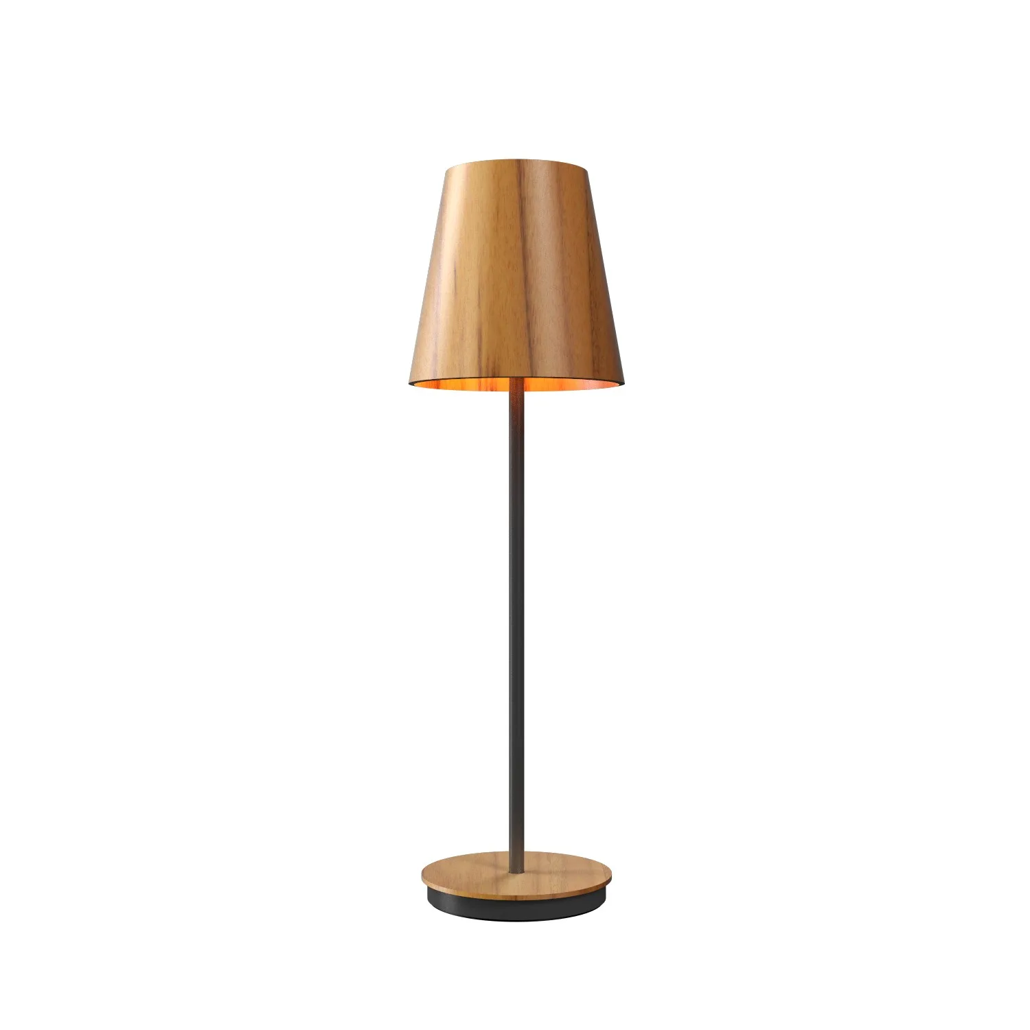 Conical One Light Table Lamp in Teak
