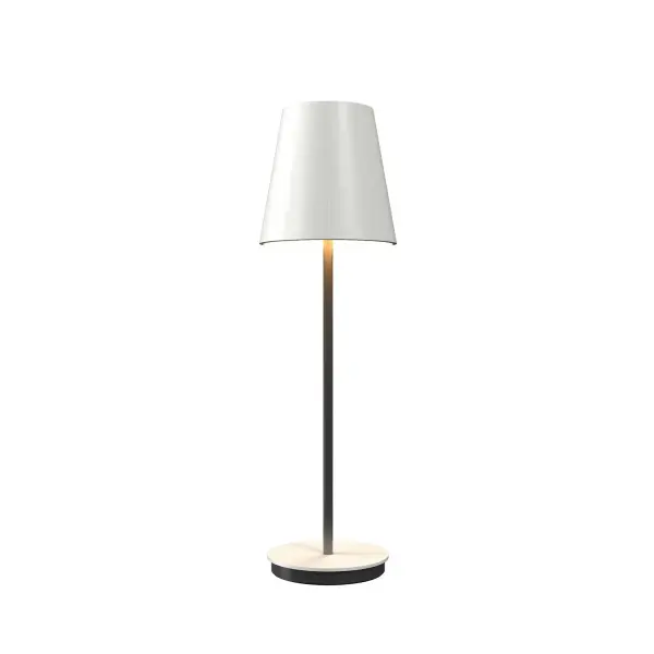 Conical One Light Table Lamp in Organic White