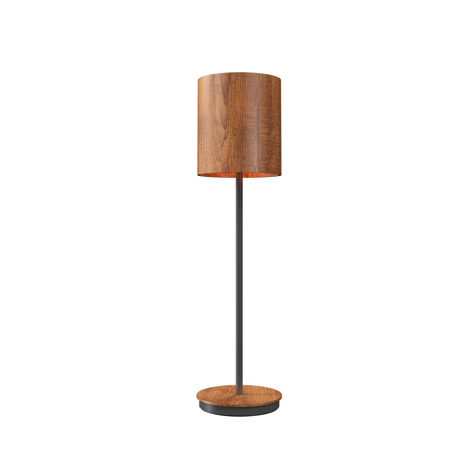 Cylindrical One Light Table Lamp in Imbuia