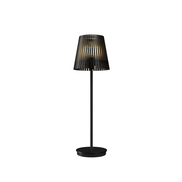 The Living Hinges table lamp brings architectural interest with its kinetic, hinged design in a sophisticated Organic Black finish. At nearly 30 inches tall, it makes a bold statement while maintaining organic fluidity.