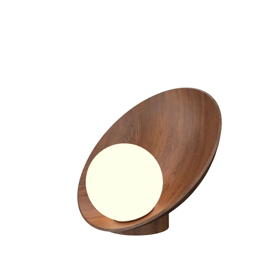 Sculptural Organic Table Lamp with Natural Wood Warmth