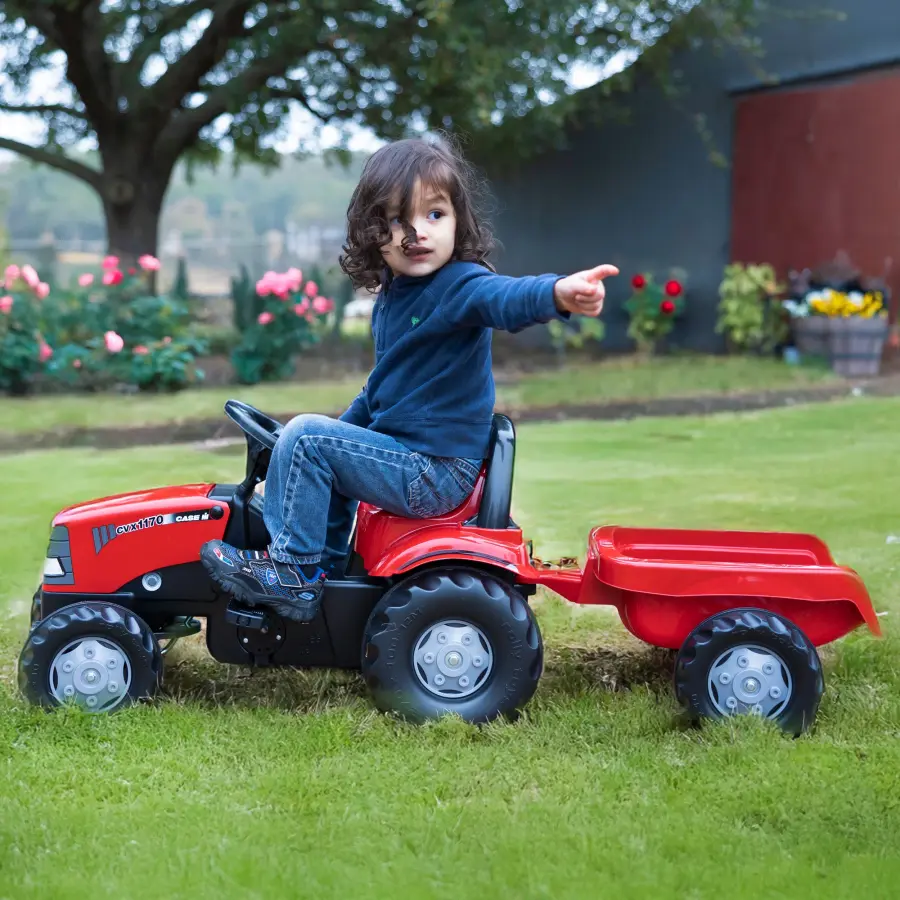 Case IH Pedal Tractor with Trailer - Image 2