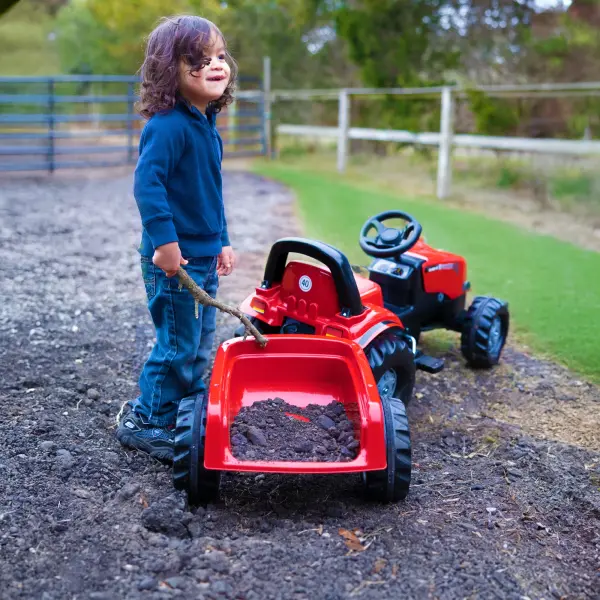 Case IH Pedal Tractor with Trailer - Image 3