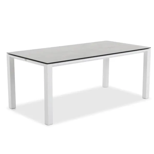 Concept Dining Table - White Frame with Concrete Look Top - Image 11