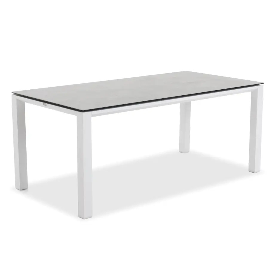 Concept Dining Table - White Frame with Concrete Look Top - Image 11