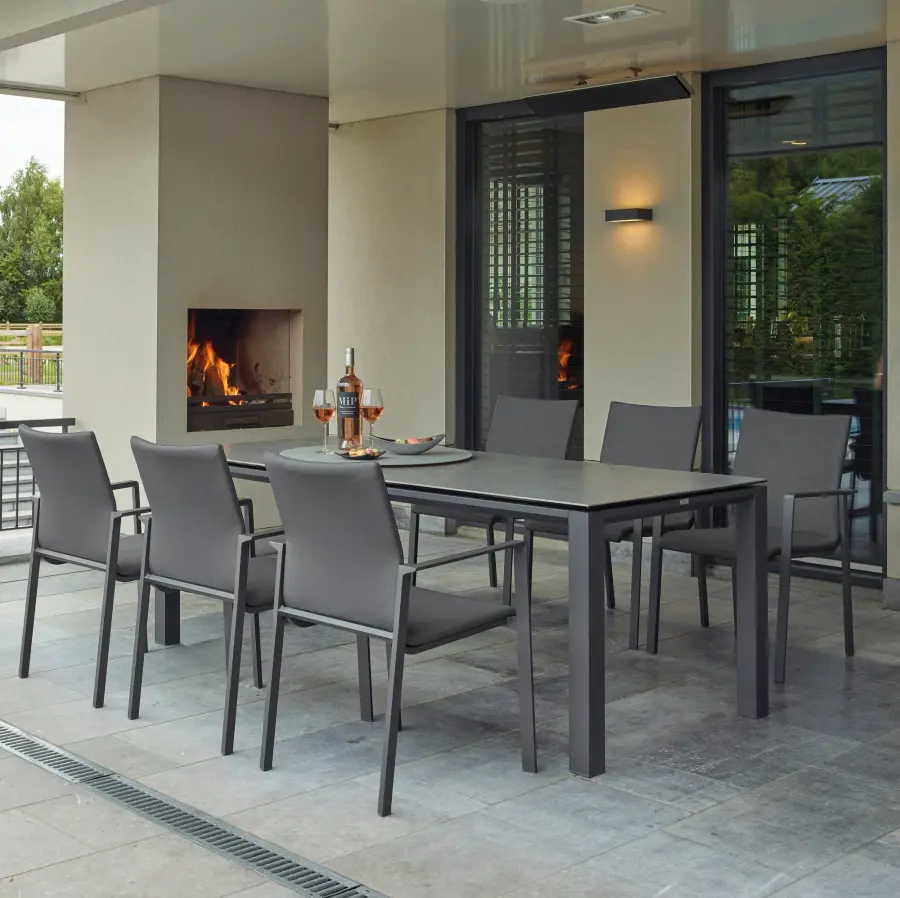 Concept Dining Table - White Frame with Concrete Look Top - Image 3