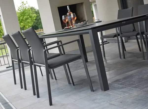 Concept Dining Table - White Frame with Concrete Look Top - Image 4