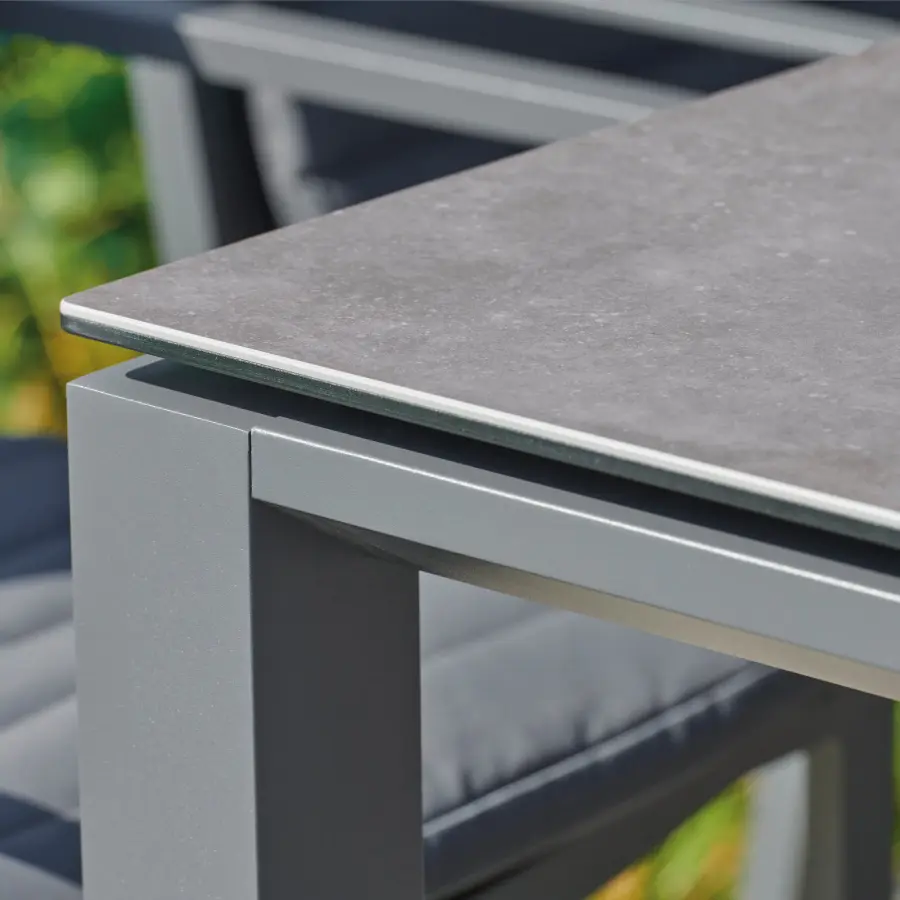 Concept Dining Table - White Frame with Concrete Look Top - Image 5