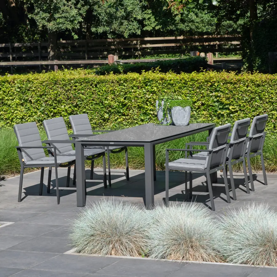 Concept Dining Table - White Frame with Concrete Look Top - Image 6