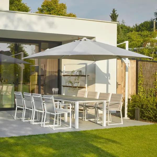 Concept Dining Table - White Frame with Concrete Look Top - Image 7