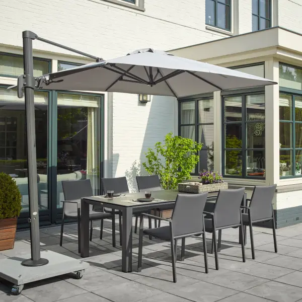 Concept Dining Table - White Frame with Concrete Look Top - Image 8
