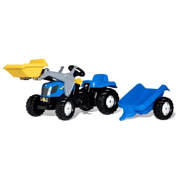 German-engineered pedal tractor with functional front loader and trailer offers realistic play for ages 2.5-5. Features durable resin construction, adjustable chain drive, and pivot steering for safe outdoor adventures.