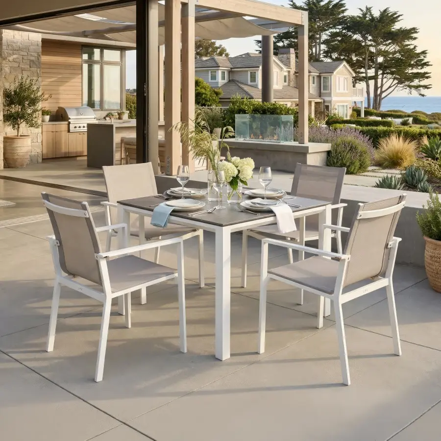 Primavera 5-Piece Dining Sets, White - Image 1