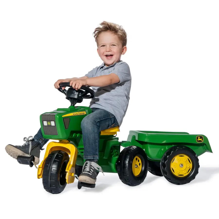 John Deere 3-Wheeled Pedal Tractor with Trailer - Image 5