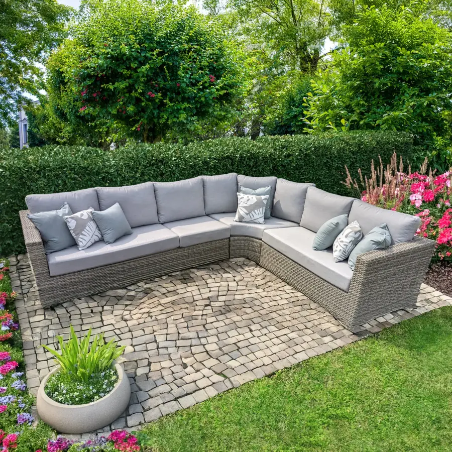 Aya Wicker 4-Piece Corner Sectional with Cushions - Image 1