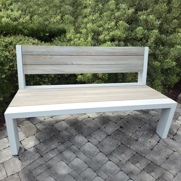 Java Robust Aluminum & Teak Outdoor Bench - Image 3