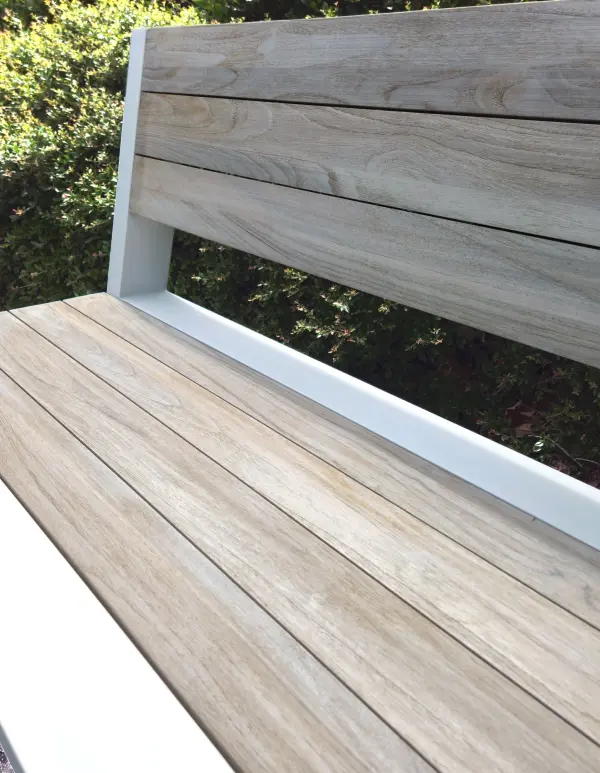 Java Robust Aluminum & Teak Outdoor Bench - Image 5