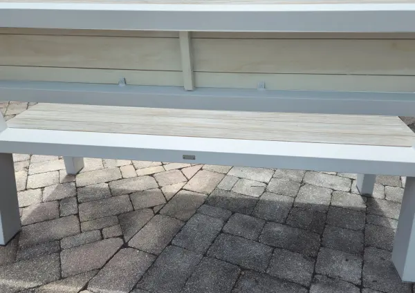 Java Robust Aluminum & Teak Outdoor Bench - Image 6