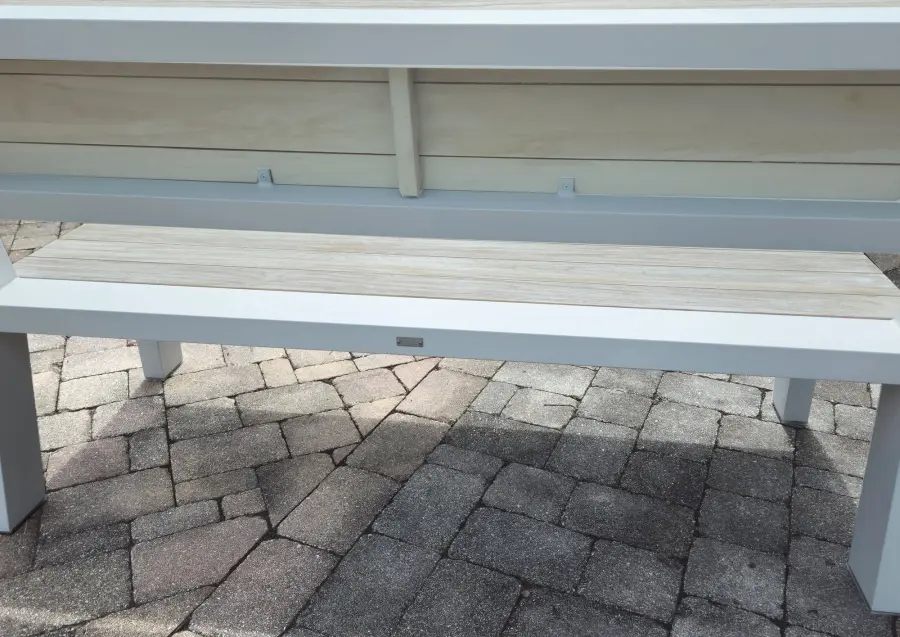 Java Robust Aluminum & Teak Outdoor Bench - Image 6