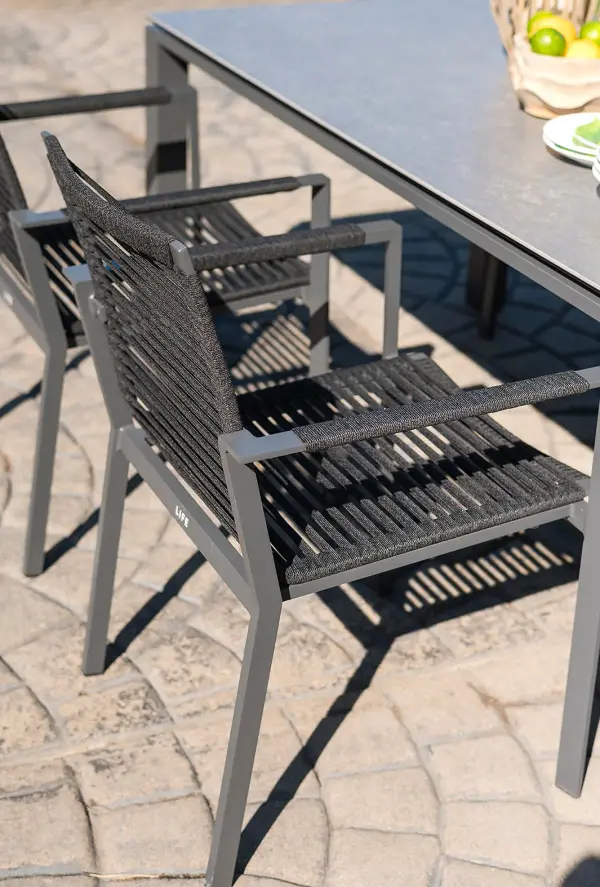 Porto 7-Piece Outdoor Dining Set with Ceramic Table - Image 4