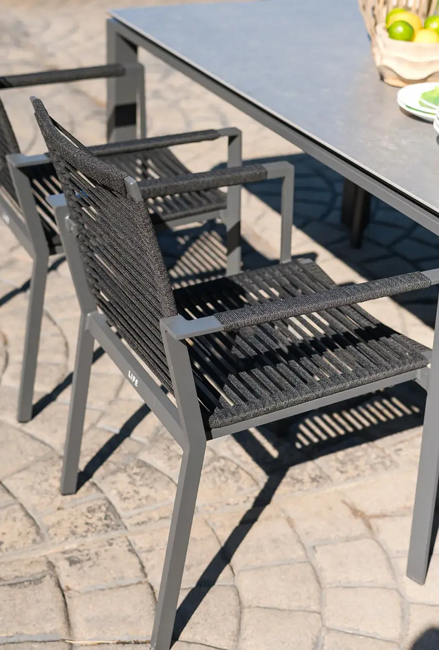 Porto 7-Piece Outdoor Dining Set with Ceramic Table - Image 4