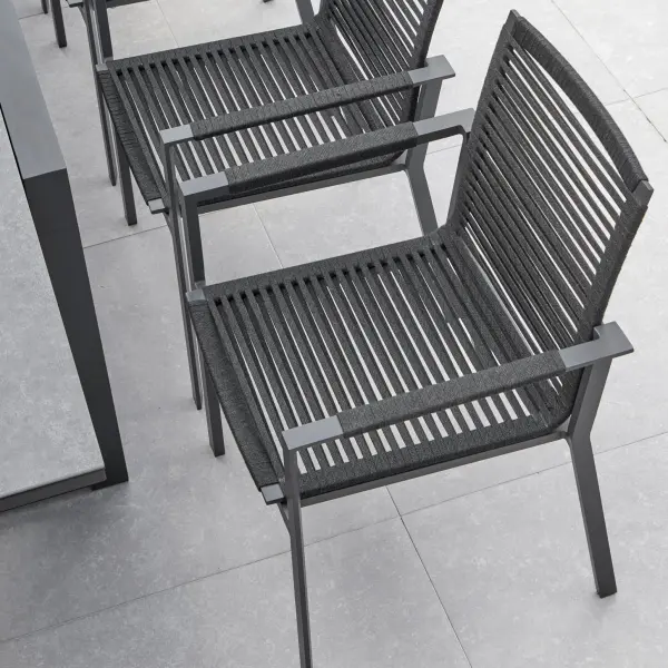 Porto 7-Piece Outdoor Dining Set with Ceramic Table - Image 6