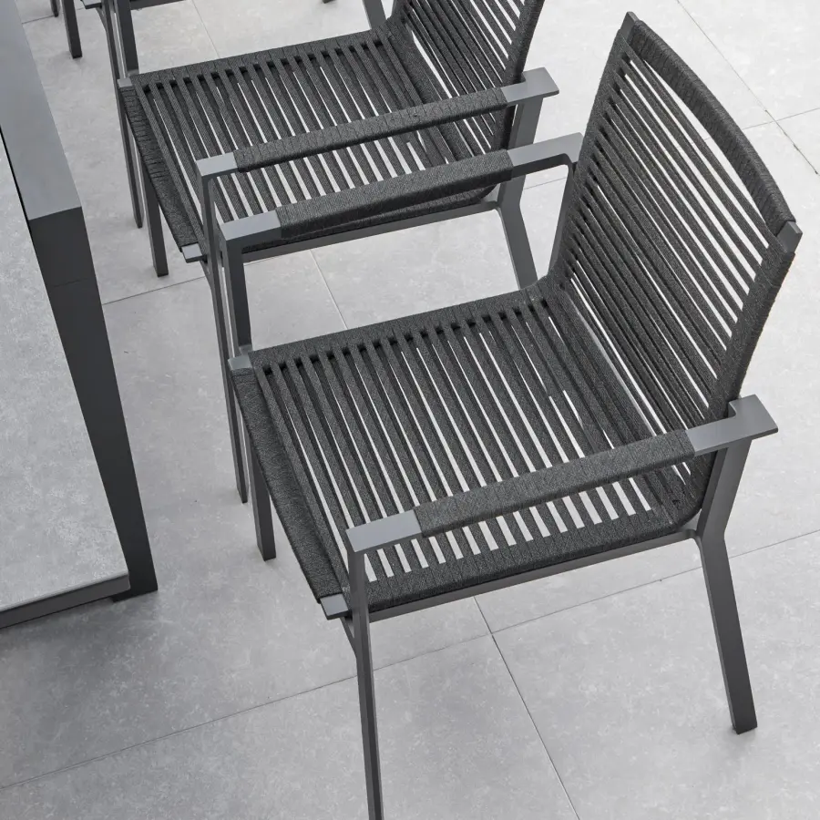 Porto 7-Piece Outdoor Dining Set with Ceramic Table - Image 6