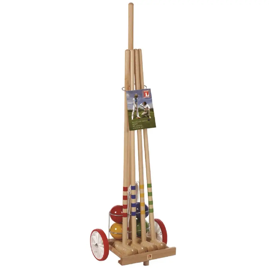 4-Player Croquet Set with Storage Trolley - Image 1