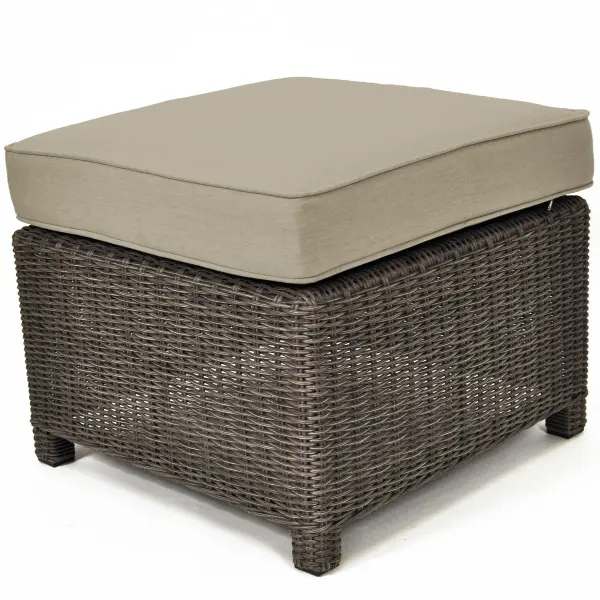 Palma Wicker Rattan Ottoman with Cushion - Image 1
