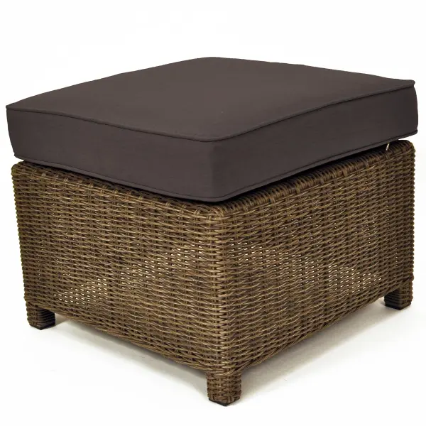 Palma Wicker Rattan Ottoman with Cushion - Image 2