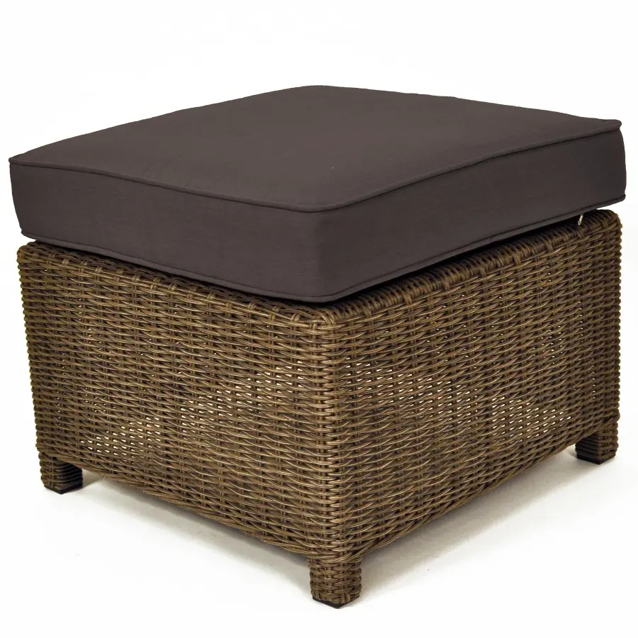 Palma Wicker Rattan Ottoman with Cushion - Image 2