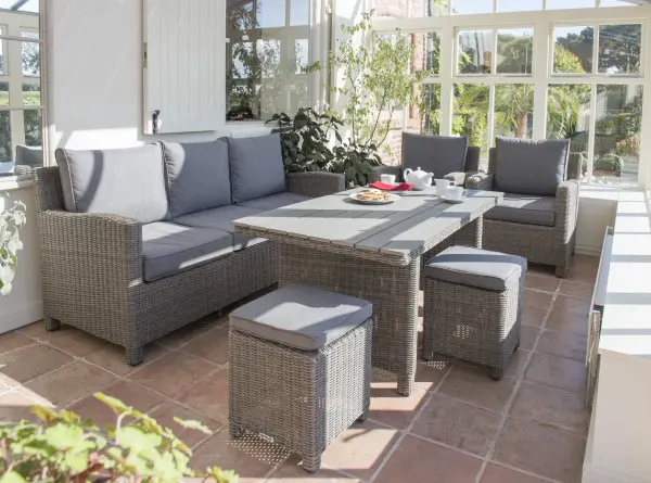 Palma Wicker Rattan Sofa with Cushions - Image 4