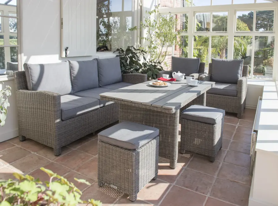 Palma Wicker Rattan Sofa with Cushions - Image 4