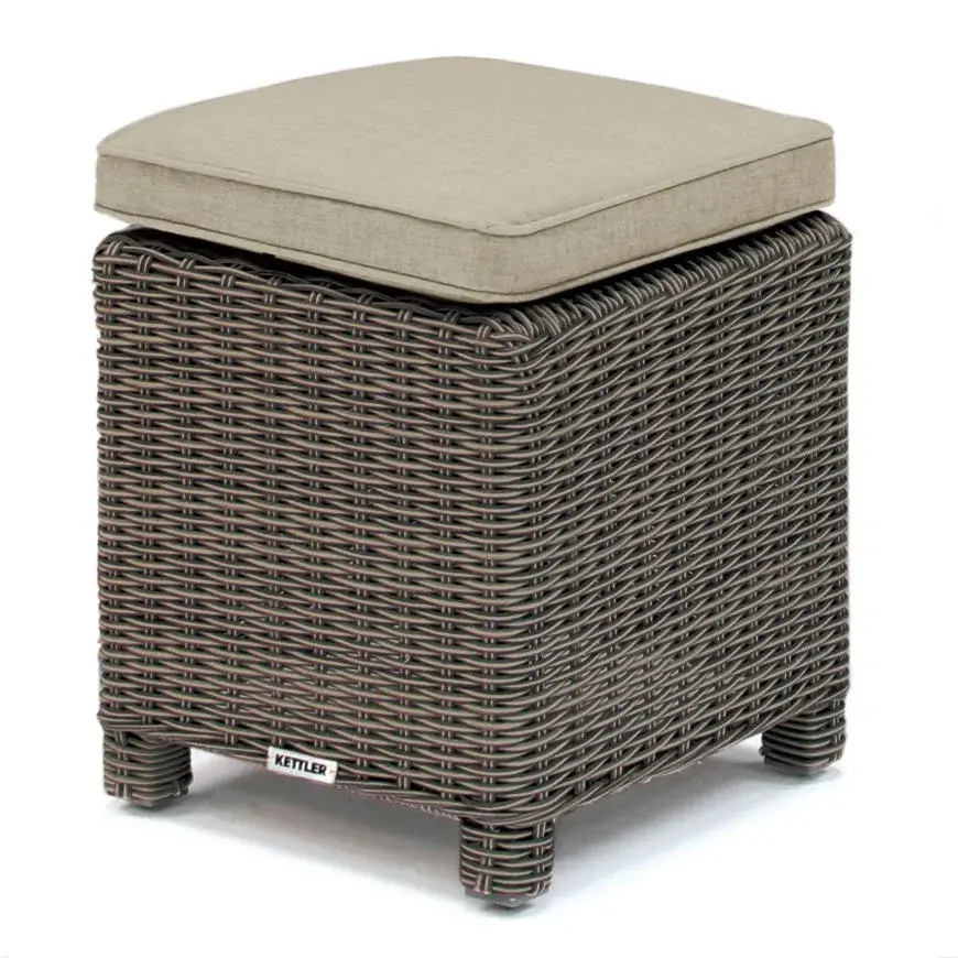Palma Wicker Rattan Stool with Cushion - Image 1