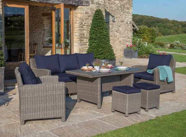 Palma Wicker Rattan Stool with Cushion - Image 5
