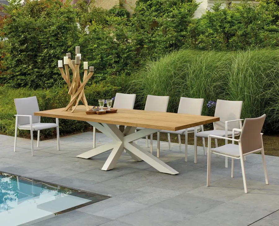 Timor 90x40-inch Teak Top Dining Table - Image 3