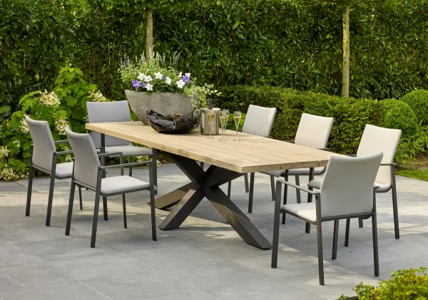 Timor 90x40-inch Teak Top Dining Table - Image 8