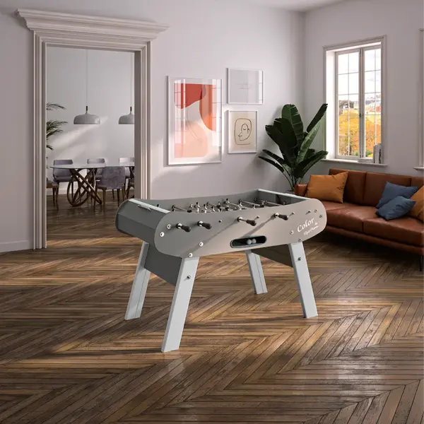 Handcrafted in France, this premium foosball table combines sleek contemporary design with tournament-quality components. Features telescopic rods, hand-painted die-cast players, and a durable Gerflex playfield for fast, precise gameplay. - alternate view
