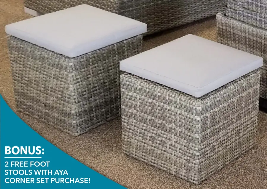 Aya Wicker 5-Piece Corner Conversation Set with Cushions - Image 7