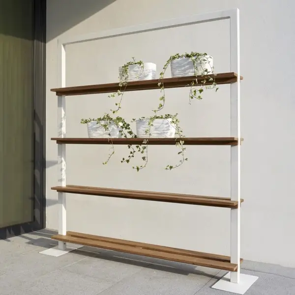Nevada Patio Room Divider with Teak Shelves - Image 2