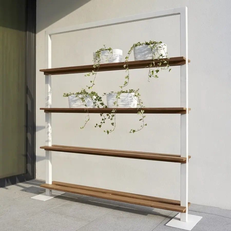 Nevada Patio Room Divider with Teak Shelves - Image 2