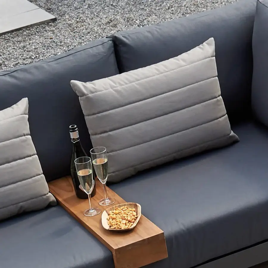 Line Pillow in Sunbrella Natte Charcoal - Image 2