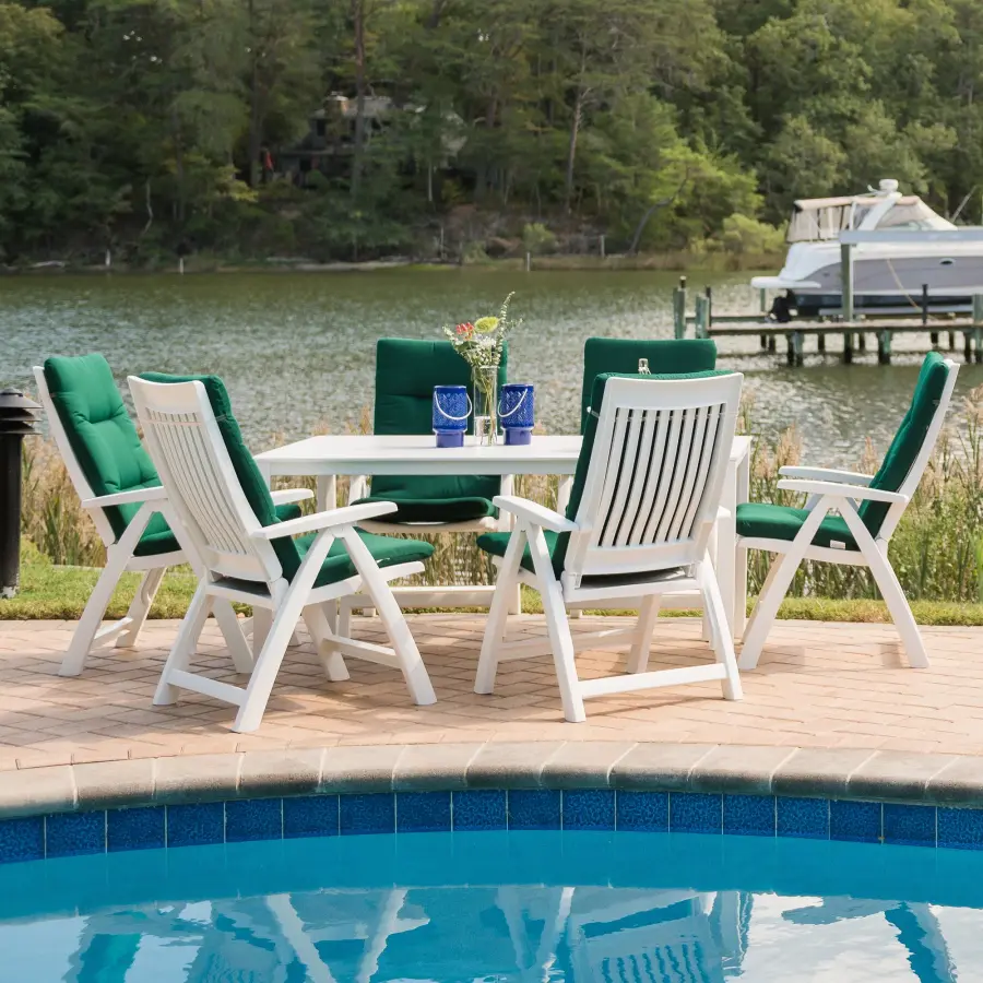 Roma 7-Piece Resin Dining Set with Cushions - Image 1