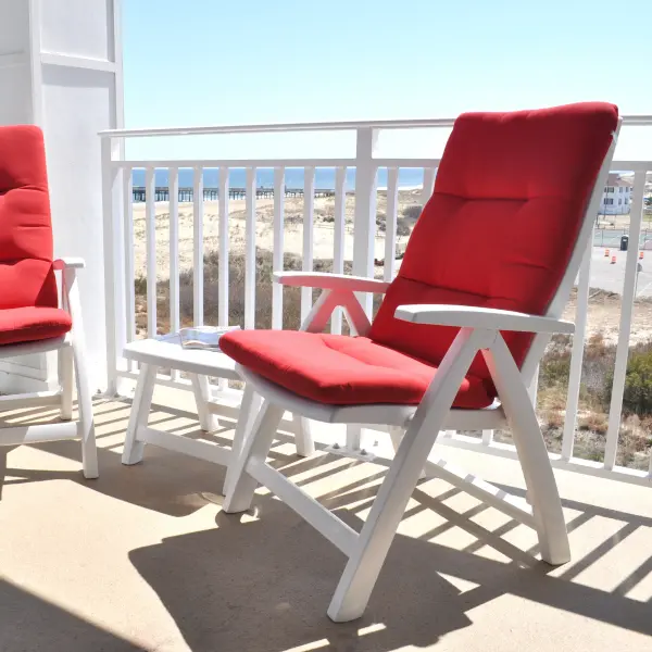 This 3-piece outdoor lounge set combines German engineering with 100% recycled resin construction. Features multi-position reclining chairs, UV-resistant finish, and fade-resistant Sunbrella cushions. Perfect for poolside or coastal environments. - alternate view
