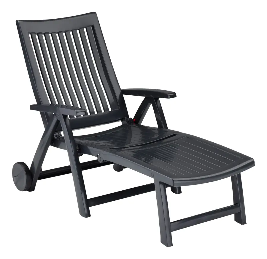 Roma Polymer Resin Multi-Position Lounger, Anthracite - Image 2