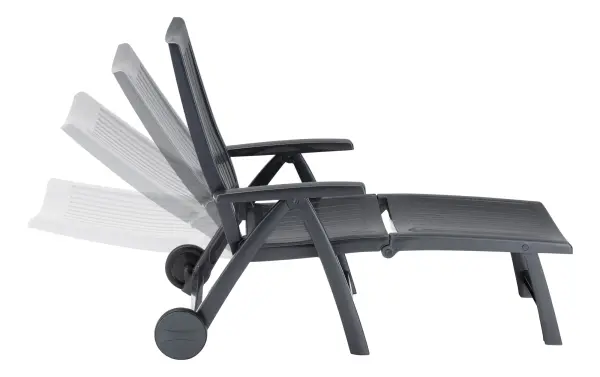 Roma Polymer Resin Multi-Position Lounger, Anthracite - Image 9