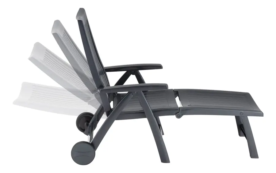 Roma Polymer Resin Multi-Position Lounger, Anthracite - Image 9