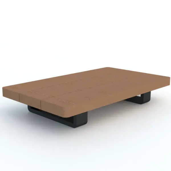 The Fitz Roy combines SVLK-certified Indonesian teak with a lightweight lava aluminum frame for a sophisticated outdoor coffee table. Full-circumference welded construction and integrated levelers ensure stability and longevity.