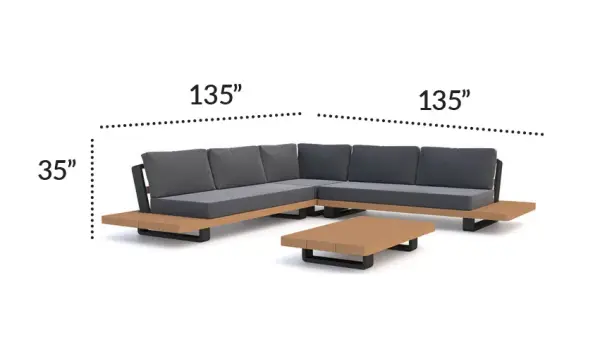 Fitz Roy Teak Corner Conversation Set - Image 11